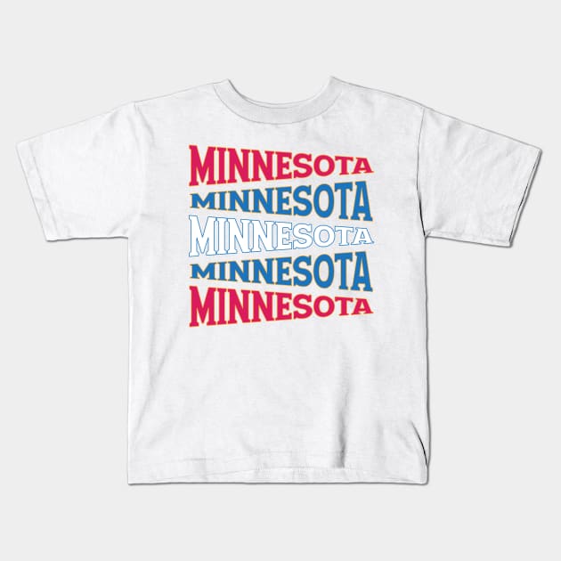 NATIONAL TEXT ART MINNESOTA Kids T-Shirt by LAVA-ROMA-NOVA